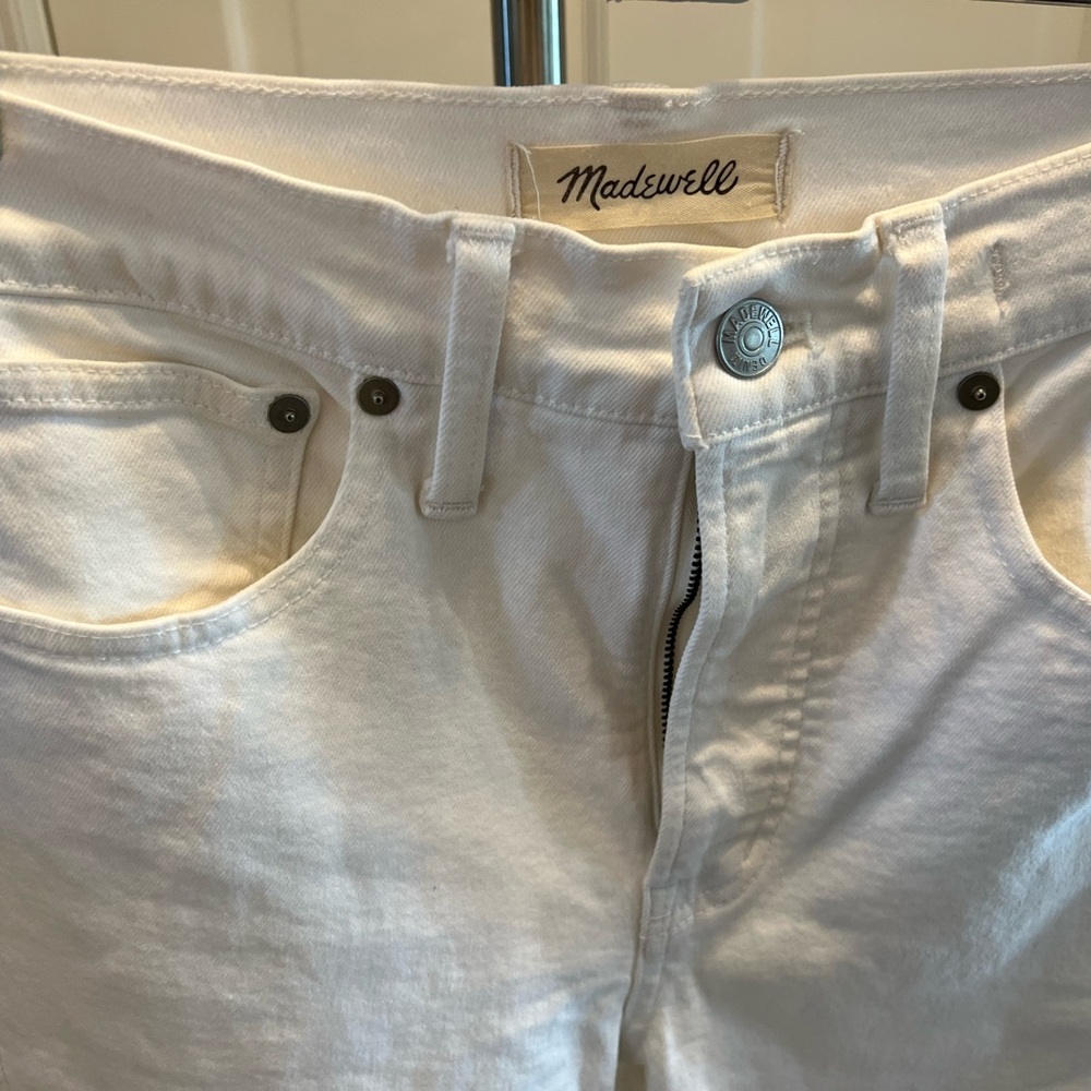 Madewell-White frayed Denim jeans